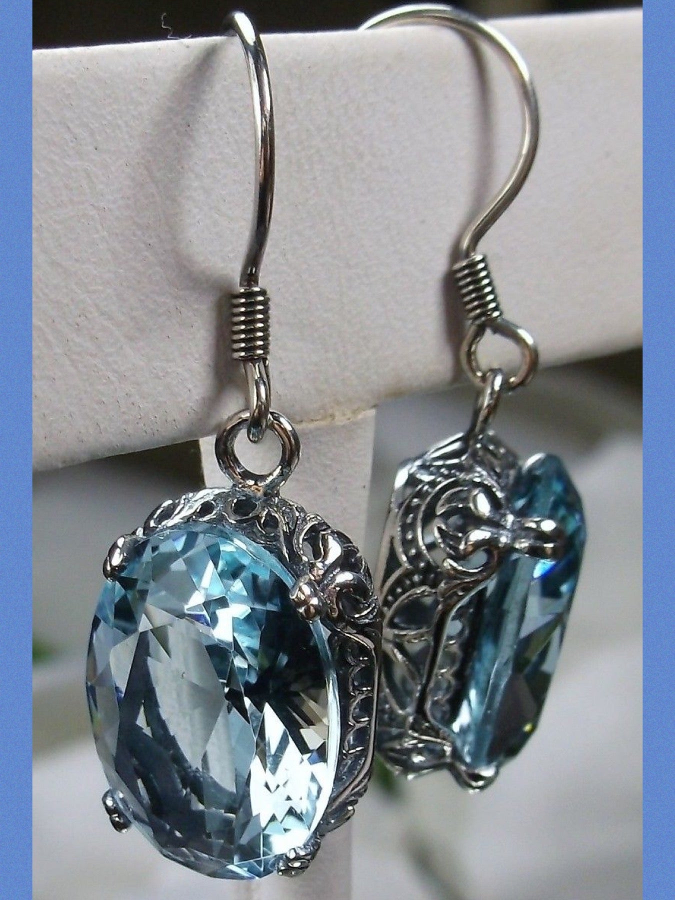 Antique Art Deco 1930's Aquamarine Platinum Diamond Earrings A-2.18CT  D-1.10CT | eBay